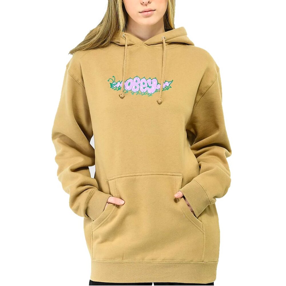 Obey Women Hoodie Animal Print Brown Size L New With Tags